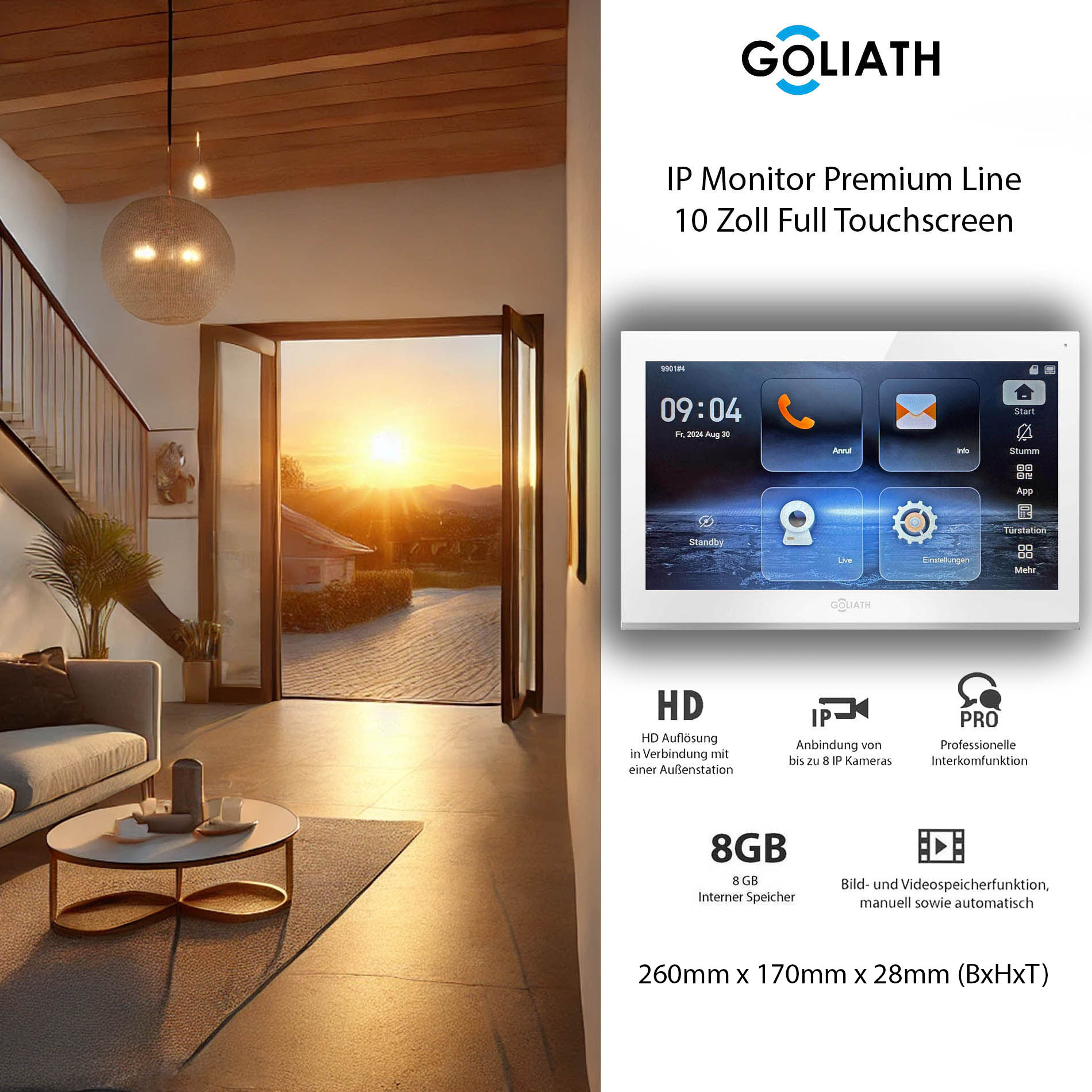 AV-VTI10WV2 Goliath 10-Zoll Monitor Weiß Trsprechanlage